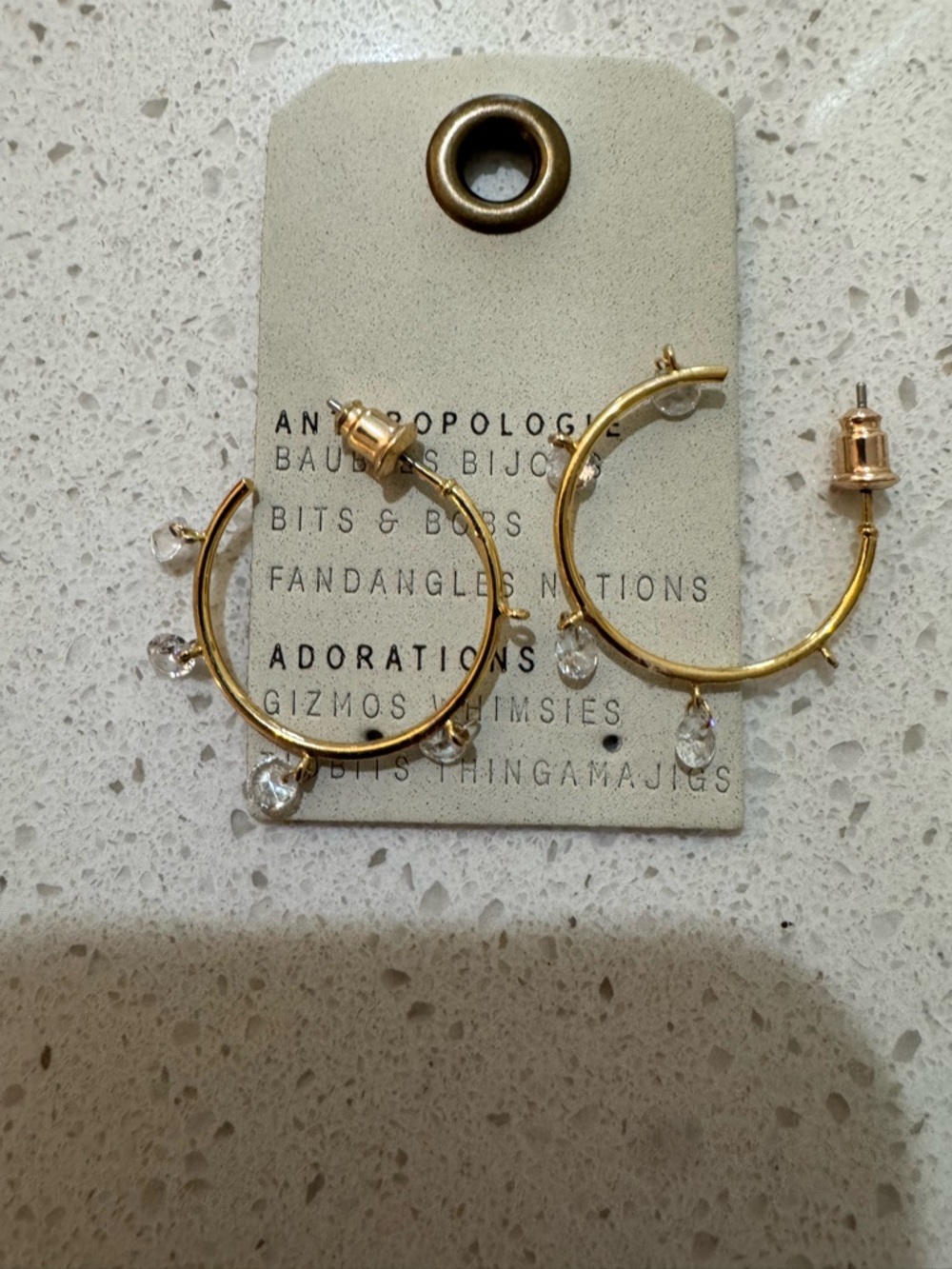 Stunning Anthropologie Crystal Hoop Earrings